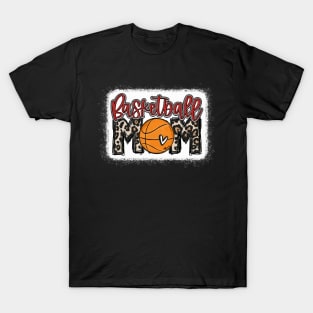 Basketball Mom Leopard Basketball  Mom T-Shirt